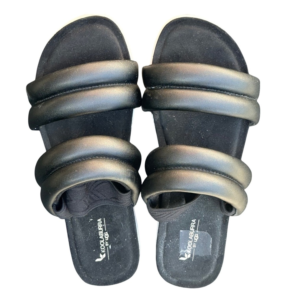 Koolaburra Black Padded Slide Sandals Size 8